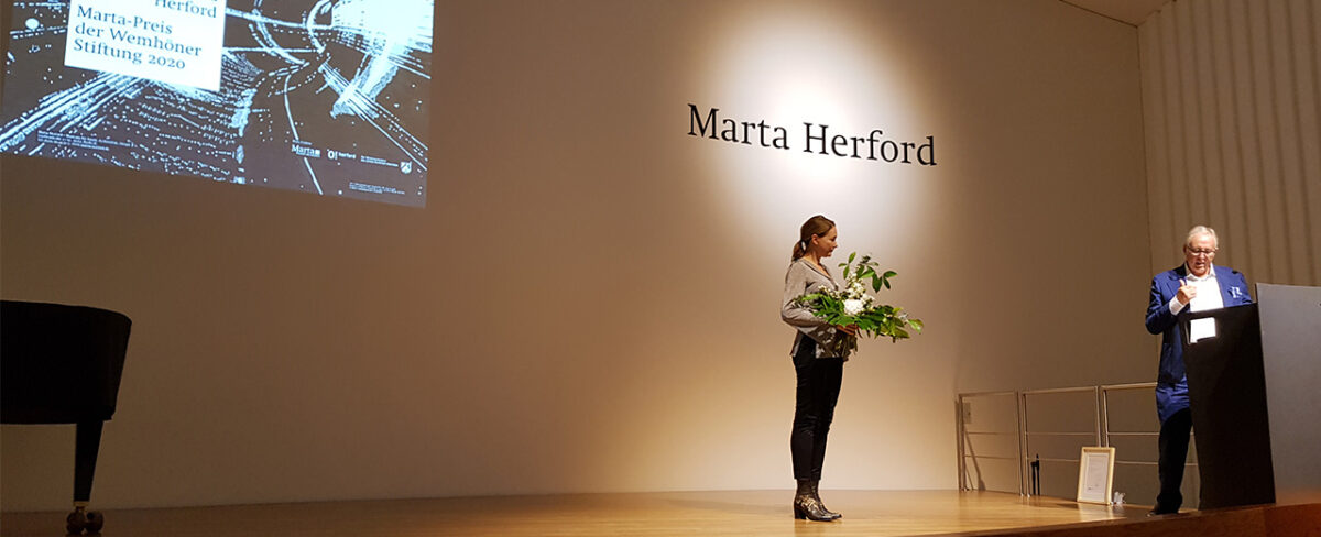 Brigitte Waldach und Heiner Wemhöner bei der Preisverleihung 2020 © Marta Herford