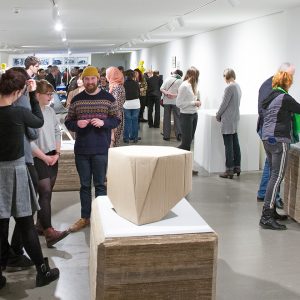 Blick in die Ausstellung 8. RecyclingDesignpreis, Eröffnung, 2018